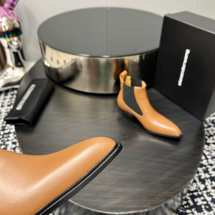 KANE 45MM ANKLE BOOT IN TAWNY BROWN CALFSKIN