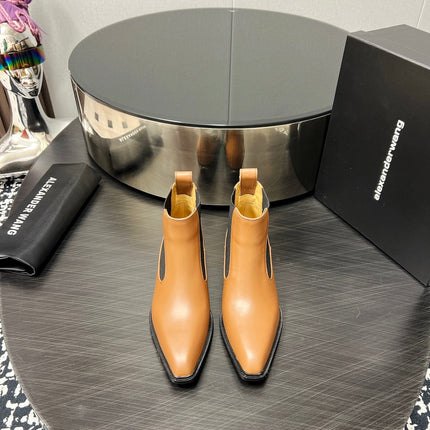 KANE 45MM ANKLE BOOT IN TAWNY BROWN CALFSKIN