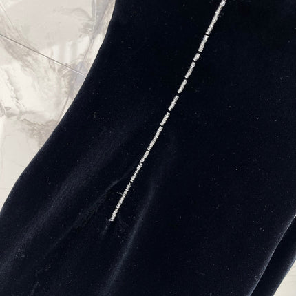 YSL 25S VELVET RHINESTONE DRESS STYLE 179