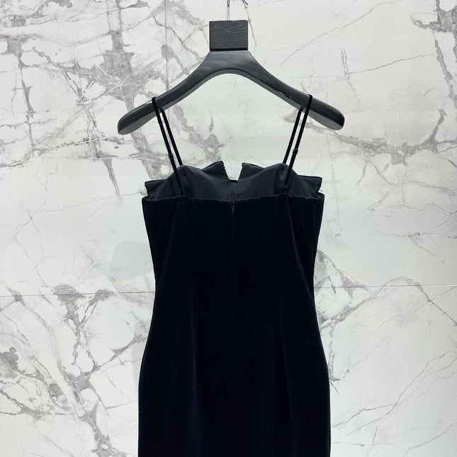 YSL 25S VELVET RHINESTONE DRESS STYLE 179