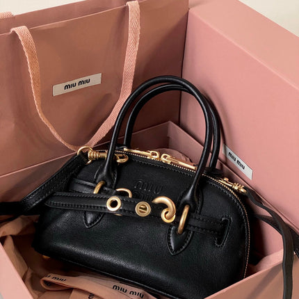 AVENTURE NAPPA MINI BAG 21 IN BLACK CALFSKIN GOLD HARDWARE