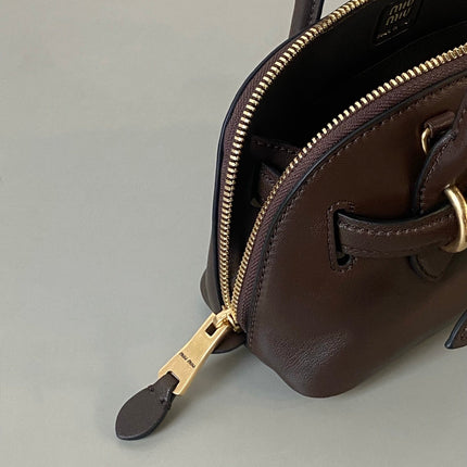 AVENTURE NAPPA MINI BAG 21 IN BRUNETTE BROWN CALFSKIN GOLD HARDWARE
