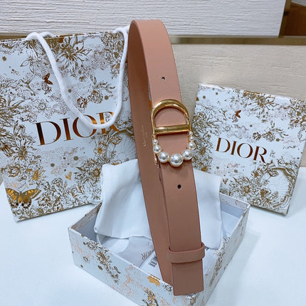 DIOR 25S BELT 30 MM IN DUSTY PINK CALFSKIN 586581