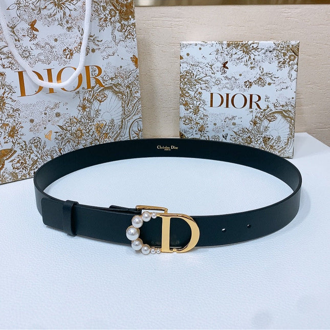 DIOR 25S BELT 30 MM IN BLACK CALFSKIN 586583