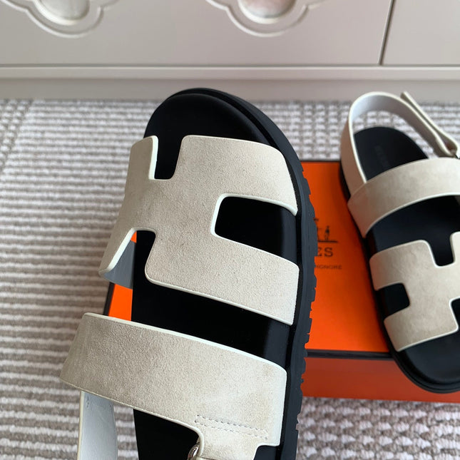 HM 26S CHYPRE SANDAL WITH BACK STRAP IN CREAM WHITE SUEDE