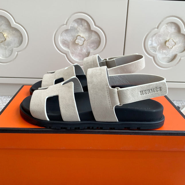 HM 26S CHYPRE SANDAL WITH BACK STRAP IN CREAM WHITE SUEDE