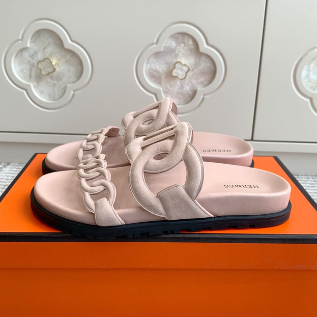 HM 26S EXTRA SANDAL IN LIGHT PINK CALFSKIN AND SUEDE