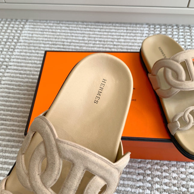 HM 26S EXTRA SANDAL IN BEIGE CALFSKIN AND SUEDE