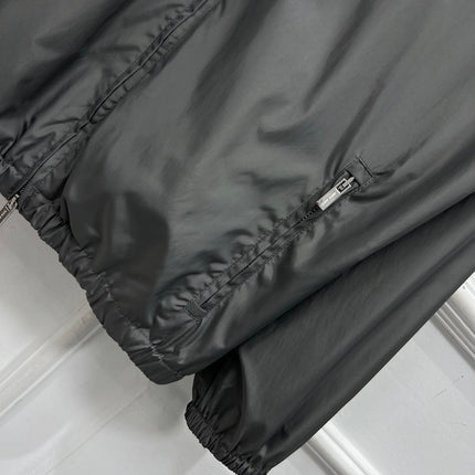 MIU 25S HOODED JACKET GREY IN NYLON 263131