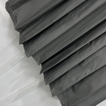 MIU 25S PLEASED SKIRT GREY IN NYLON 263129