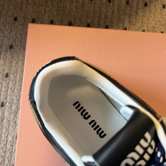 MIUMIU 26S SNEAKERS 530 SL IN BLACK CALFSKIN