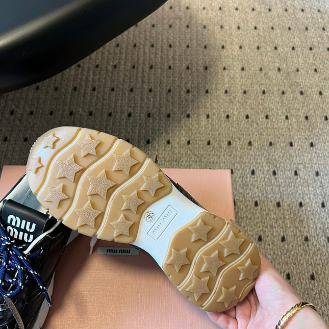 MIUMIU 26S SNEAKERS 530 SL IN BLACK CALFSKIN