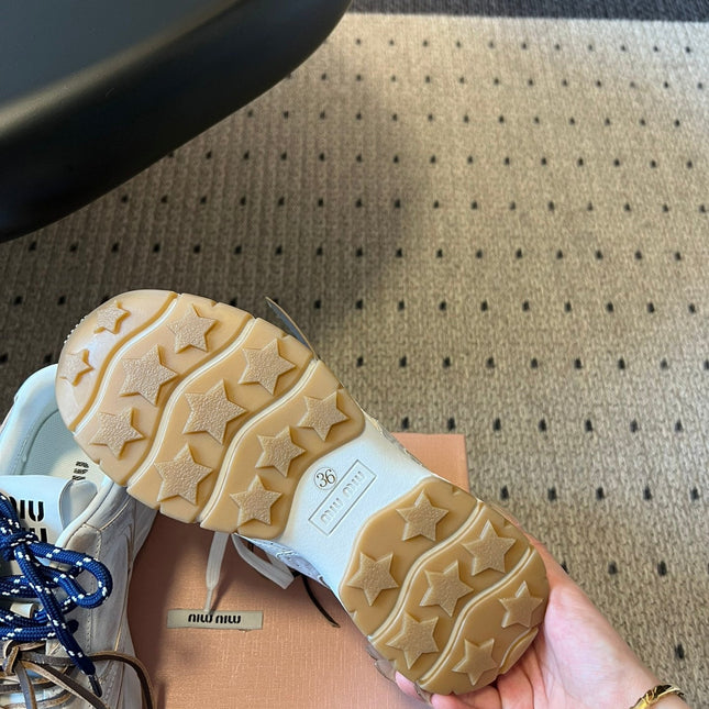 MIUMIU 26S SNEAKERS 530 SL IN WHITE CALFSKIN