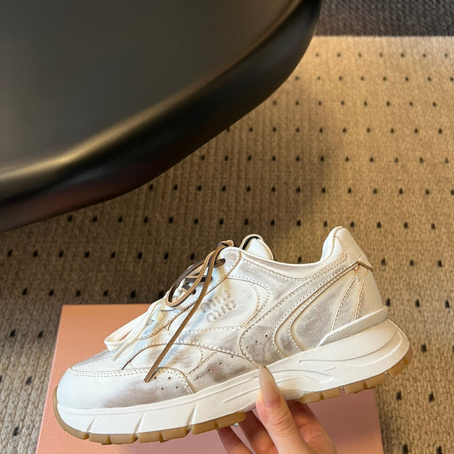 MIUMIU 26S SNEAKERS 530 SL IN WHITE CALFSKIN