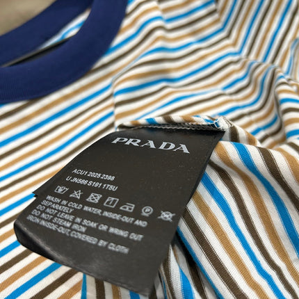 STRIPED CREW NECK TEE 25S IN COTTON 266080