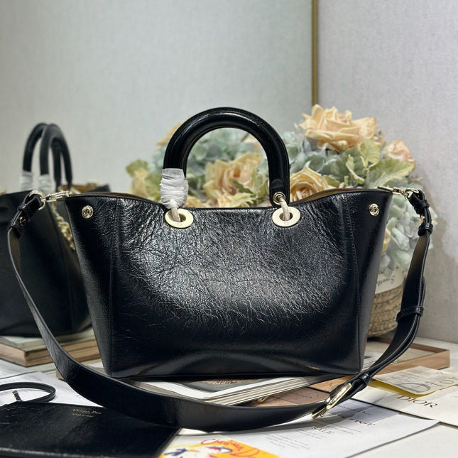 DIOR 26S TOUJOURS BAG 28 IN BLACK CALFSKIN