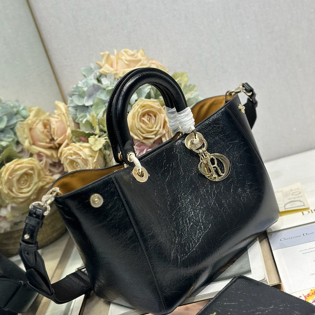 DIOR 26S TOUJOURS BAG 28 IN BLACK CALFSKIN