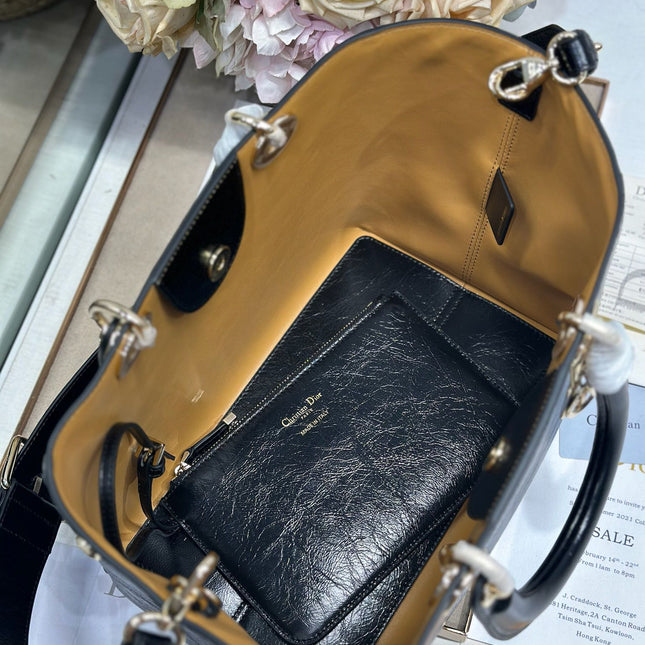 DIOR 26S TOUJOURS BAG 28 IN BLACK CALFSKIN