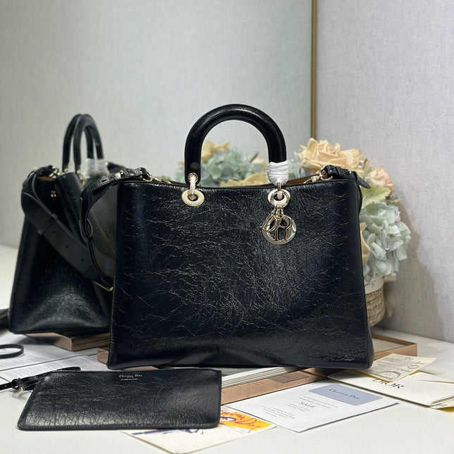 DIOR 26S TOUJOURS BAG 37 IN BLACK CALFSKIN
