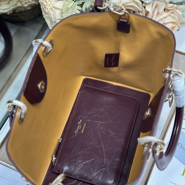 DIOR 26S TOUJOURS BAG 28 IN  DARK RED CALFSKIN