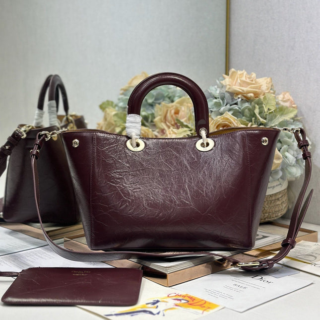 DIOR 26S TOUJOURS BAG 28 IN  DARK RED CALFSKIN