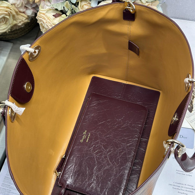 DIOR 26S TOUJOURS BAG 37 IN DARK RED CALFSKIN