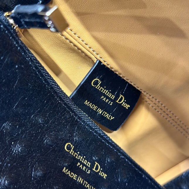 DIOR 26S TOUJOURS BAG 28 IN BLACK OSTRICH