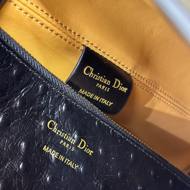 DIOR 26S TOUJOURS BAG 37 IN BLACK OSTRICH