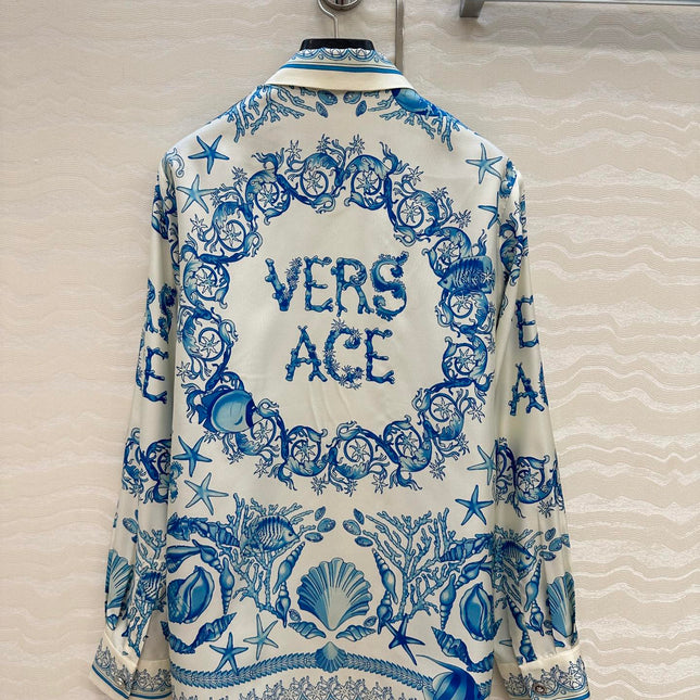 VERSACE SILK SHIRT WITH CORAL PRINT 263965