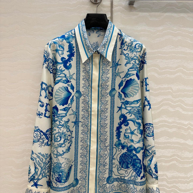 VERSACE SILK SHIRT WITH CORAL PRINT 263965