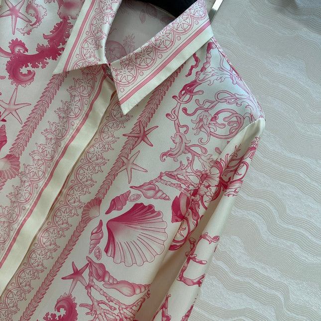 VERSACE SILK SHIRT WITH CORAL PRINT 263971