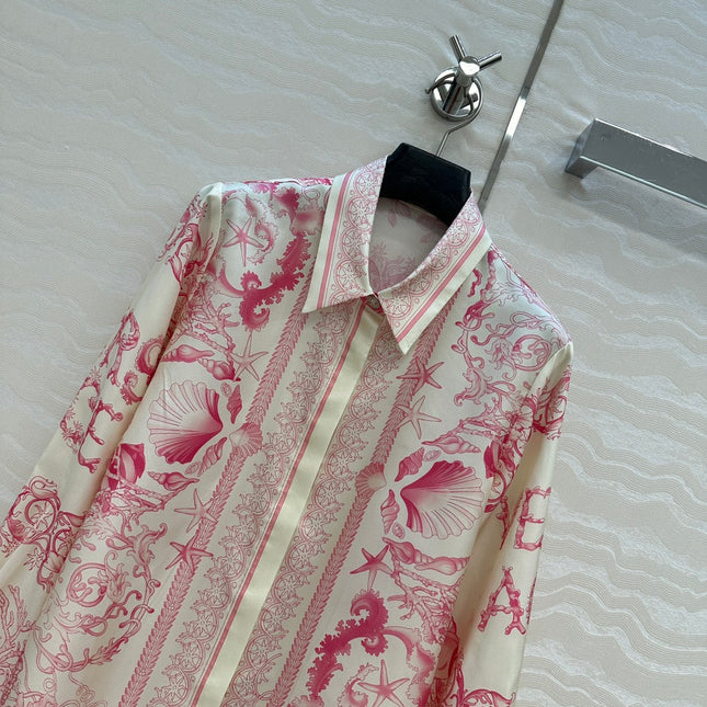 VERSACE SILK SHIRT WITH CORAL PRINT 263971