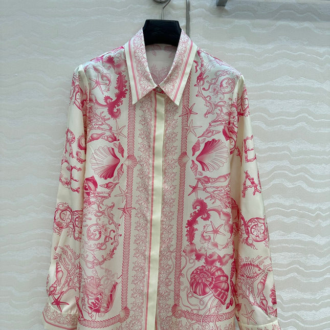 VERSACE SILK SHIRT WITH CORAL PRINT 263971