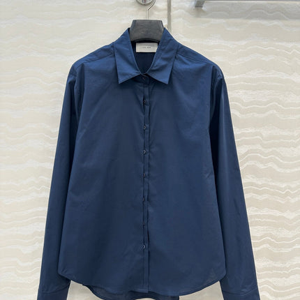 THE ROW CLASSIC NAVY COTTON SHIRT