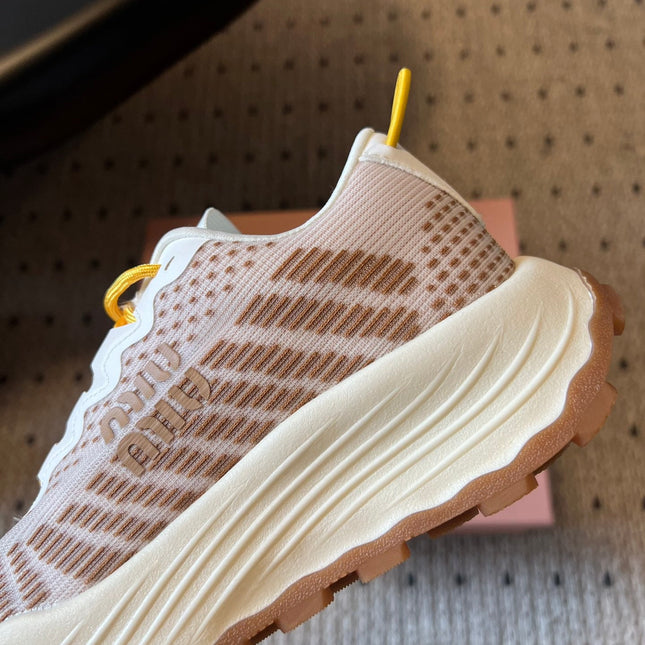 MIUMIU 26S SNEAKERS IN LIGHT PINK TECHNICAL FABRIC