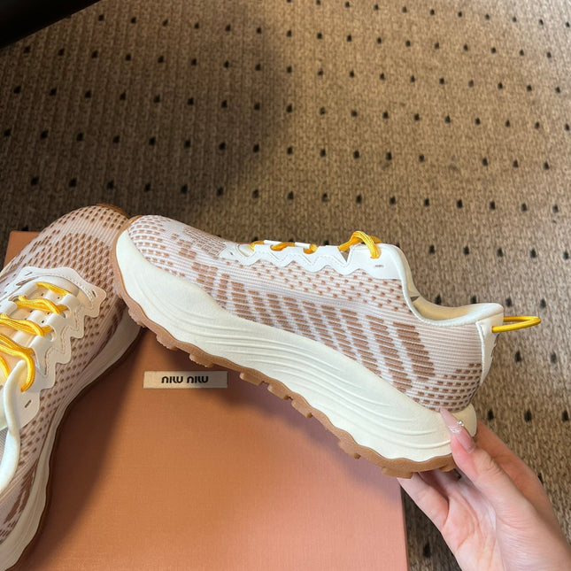 MIUMIU 26S SNEAKERS IN LIGHT PINK TECHNICAL FABRIC