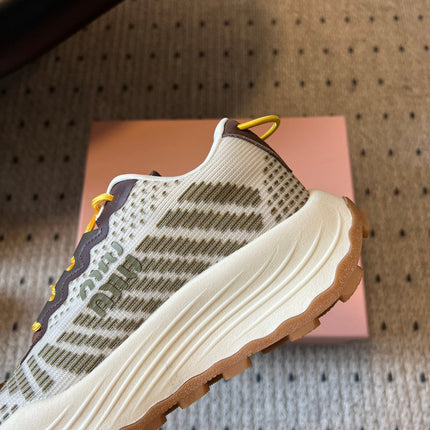 MIUMIU 26S SNEAKERS IN IVY GREEN TECHNICAL FABRIC