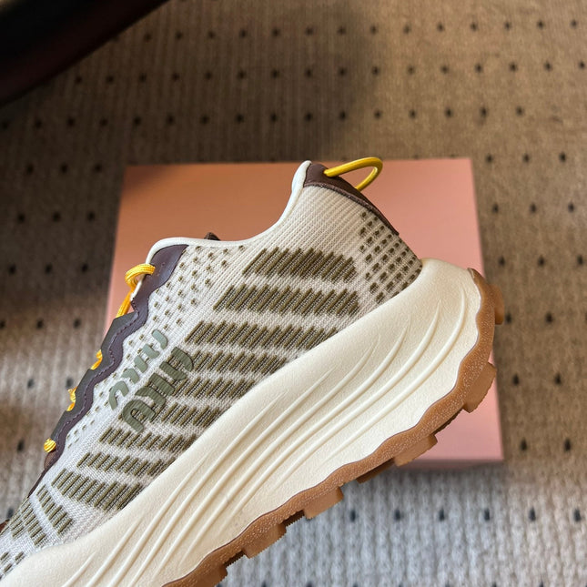 MIUMIU 26S SNEAKERS IN IVY GREEN TECHNICAL FABRIC