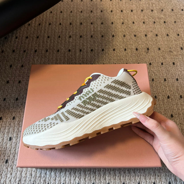 MIUMIU 26S SNEAKERS IN IVY GREEN TECHNICAL FABRIC