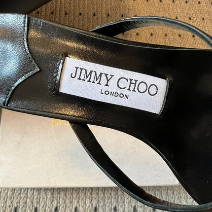 JIMMY CHOO 26S STRAPPY HEELED SANDALS IN BLACK LAMBSKIN