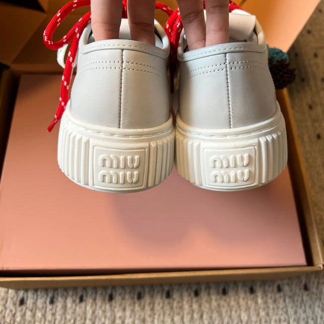 MIUMIU 26S SNEAKERS 50MM IN WHITE CALFSKIN