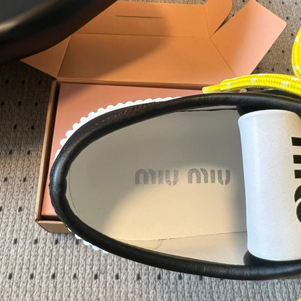 MIUMIU 26S SNEAKERS 50MM IN BLACK CALFSKIN