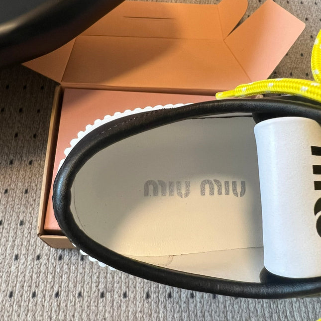 MIUMIU 26S SNEAKERS 50MM IN BLACK CALFSKIN