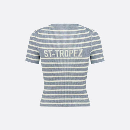 DIOR 26S STRIPED SHORT-SLEEVE KNIT SWEATER 1075