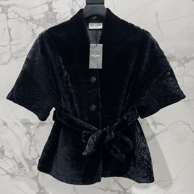 YSL 25S SHORT-SLEEVED SHEARLING COAT STYLE 231
