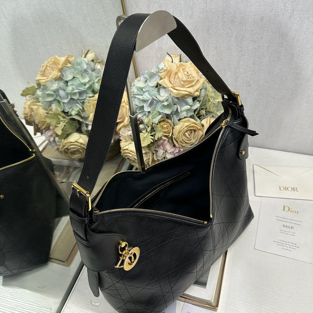 DIOR 26S VOYAGE BAG 34 IN BLACK CALFSKIN