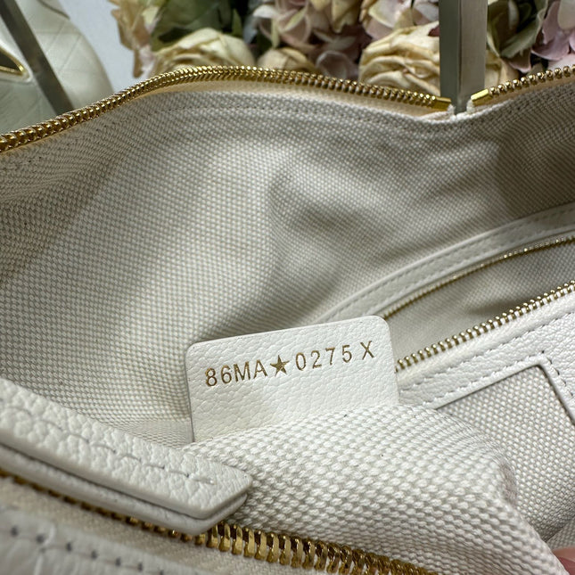 DIOR 26S VOYAGE BAG 34 IN CREAM WHITE CALFSKIN
