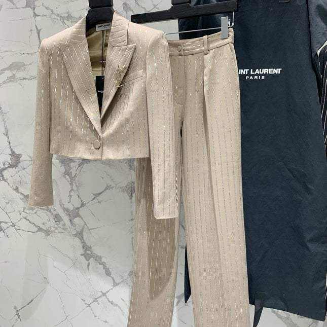 YSL 25S RHINESTONE SUIT SET STYLE 162