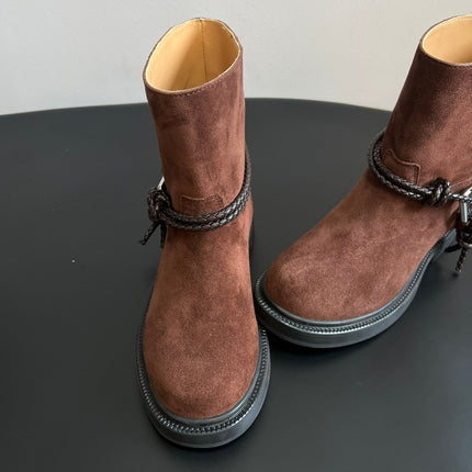 BOTTEGA VENETA 26S ANKLE BOOTS IN BROWN SUEDE
