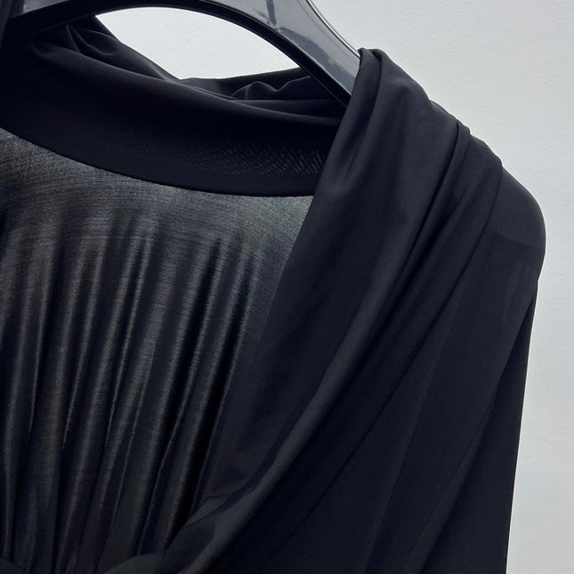 YSL 25S RUFFLED LONG-SLEEVE DRESS STYLE 131